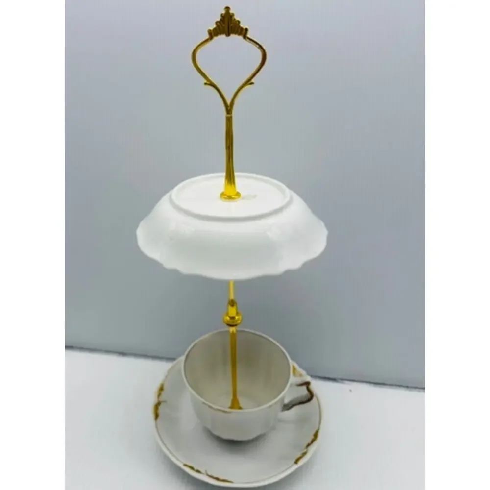 Vintage Teacup Bird Feeder Handmade Garden Decor